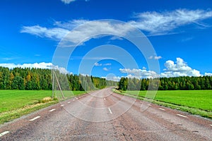 Fall scenic road in Sweden