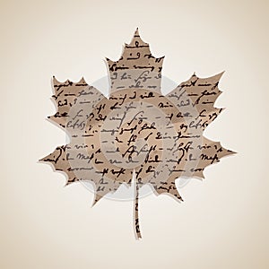 Fall season Autumn maple leaf with writings background EPS10 file.