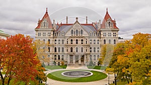 Fall Season New York Statehouse Capitol Building in Albany