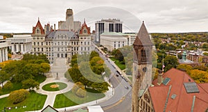 Fall Season New York Statehouse Capitol Building in Downtown Albany photo