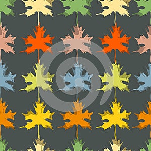 Fall seasonal background, maple leaf seamless pattern