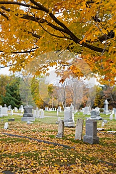 Fall in a Small Town Cemetery