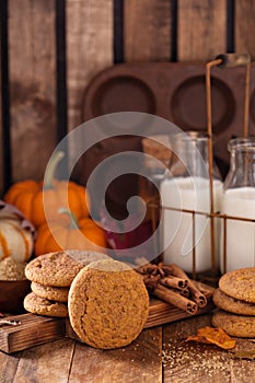 Fall snickerdoodle cookies with pumpkin