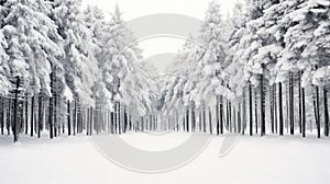 fall snow in forest