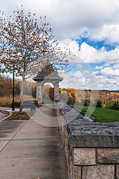 A fall street scene in the Summerset neighborhood in Pittsburgh, Pennsylvania, USA