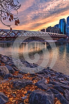 Fall Sunrise Over The Peace Bridge