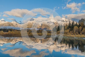 Fall Sunrise Reflection in the Tetons