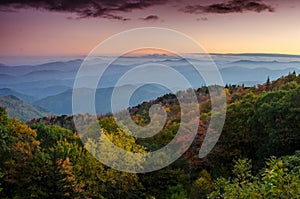 Fall Sunset the Blue Ridge Parkway