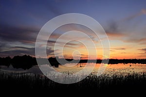 Fall sunset on Minnesota wetlands