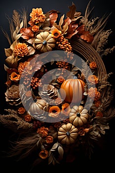 fall themed wreath for studio photography photo