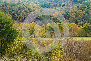 Autumn View in the Blue Ridge Mountains located in Botetourt County, Virginia, USA.