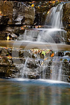 Fall View of a Cascading Waterfall