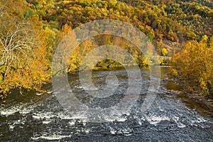 Fall View of the Rapids on the James River, Virginia, USA