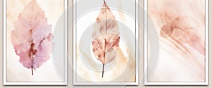 fall watercolor decoration seasonal orange autumn leaf background decor plant nature. Generative AI.