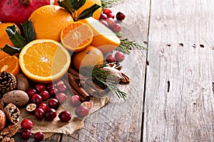 Fall and winter ingredients still life