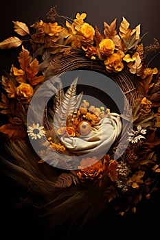 fall wreath digital background photo