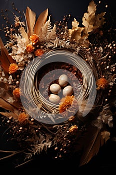 fall themed wreath for studio photography photo