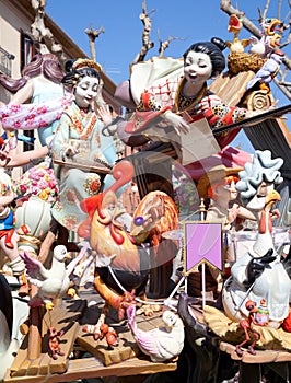 Fallas fest figures on Valencia province photo