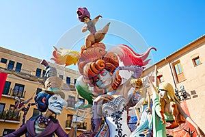 Fallas fest figures in Valencia traditional Spain photo