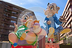 Fallas is a popular fest in Valencia Spain figures will be burned