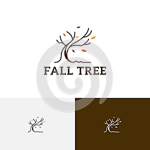 Fallen Leaves Tree Autumn Fall Season Nature Logo