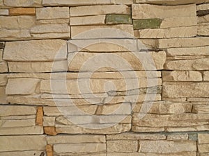 Large wall of small bricks painted texture