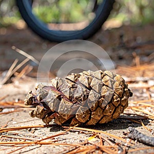 Fallen Pinecone on a Rustic Forest Trail