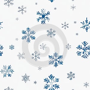 fallen snowflake seamless pattern AI generated