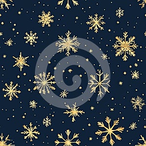 fallen snowflake seamless pattern AI generated