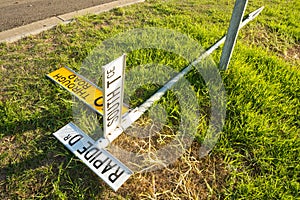 Fallen street signs photo