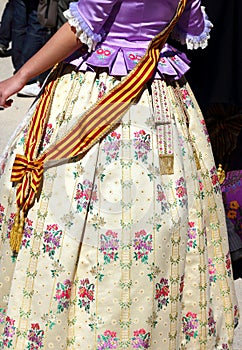 Falleras costume fallas dress detail from Valencia photo