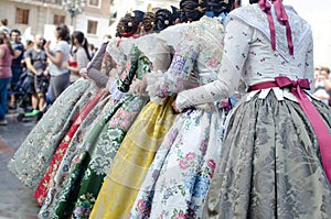 Falleras dress traditional with flowers, Spain, Valencia. Traditional party in Valencia. photo