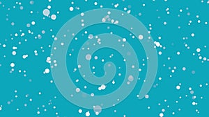 Falling abstract round snowflakes isolated on blue background