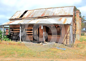 Falling apart cottage in country