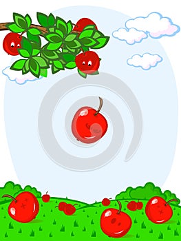 Falling apples fun