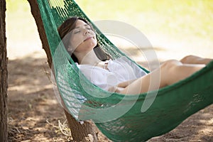 Falling asleep in a hammock