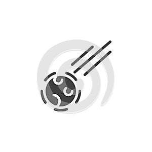 Falling asteroid vector icon