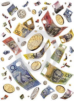 Falling Australian Money photo