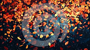 Falling Autumn Leaves Against a Starry Night Sky