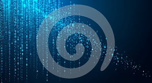 Falling Binary Code With Digital Rain Effect data technology