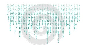 Falling Binary Code Digital Rain Matrix Background Vector, vector design Generative AI