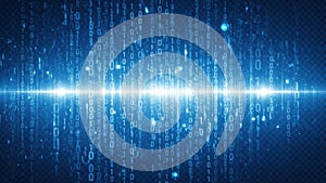 Falling binary code in a digital vortex