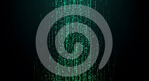 Falling Binary Code Stream Background with Digital Number Animation