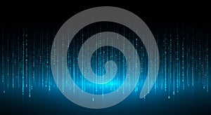 Falling Binary Code Stream with Blue Glow data technology