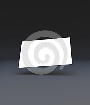 Falling blank, white business card, 3D rendering