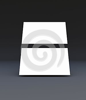 Falling blank, white business card, 3D rendering