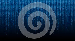 Falling Blue Binary Code with Dark Gradient Background