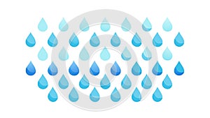 Falling Blue Raindrops Water Pattern Background, vector design Generative AI