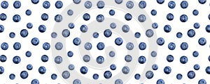 Falling blueberries isolated on white. Seamless berry blackberry pattern. Flying berries. Creative fresh fruit summer