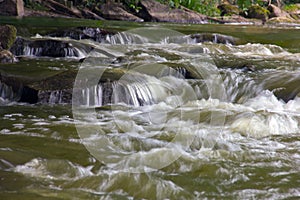 Falling blurred water